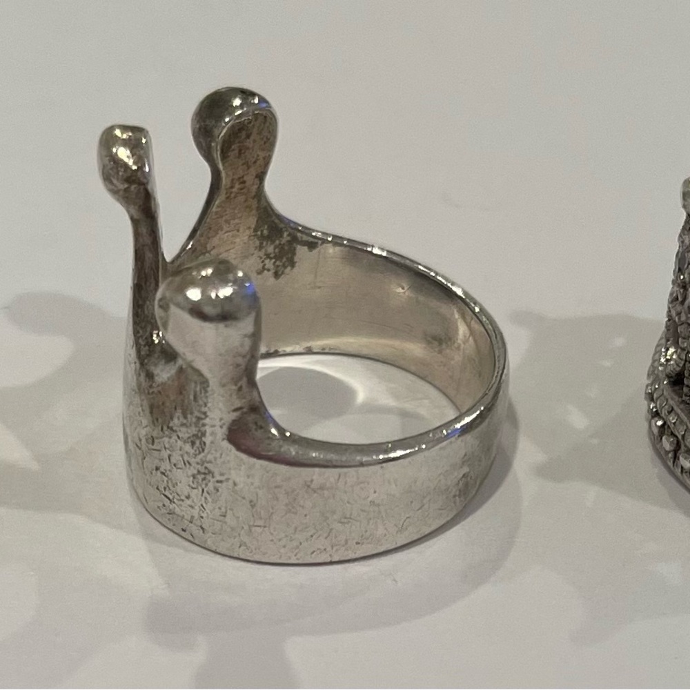 3 Pc Lot Sterling Silver Crown Tiara Rings As-Is - Picture 4 of 9